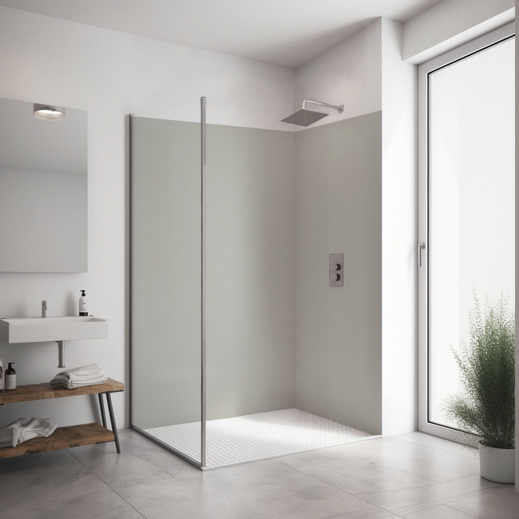 Corner shower set — Solid colour
