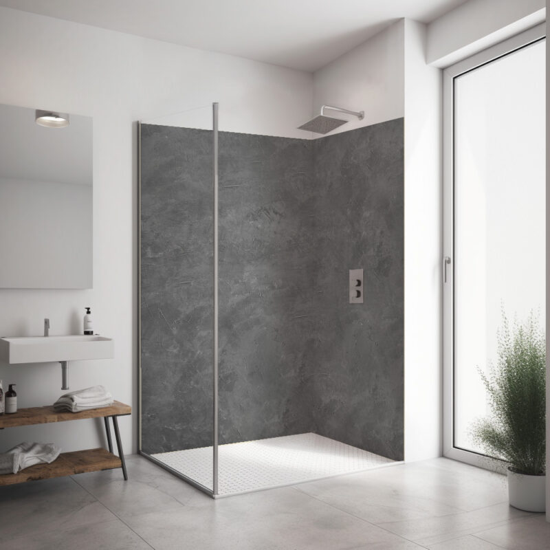 Corner shower set — Stone