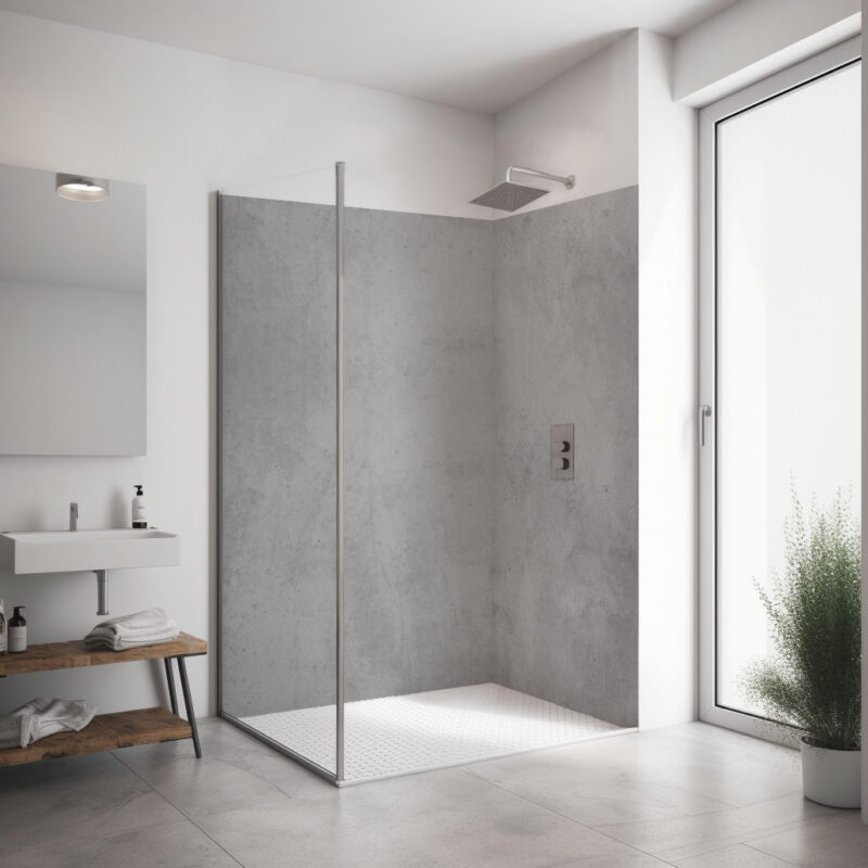 Corner shower set — Stone