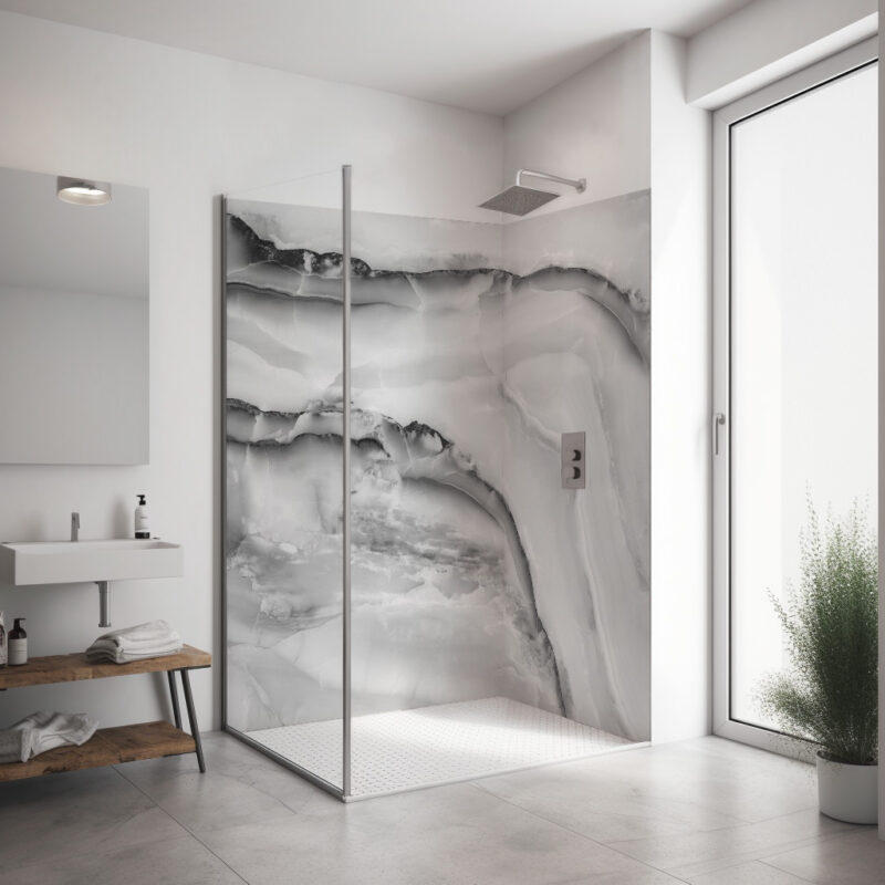 Corner shower set — Marble