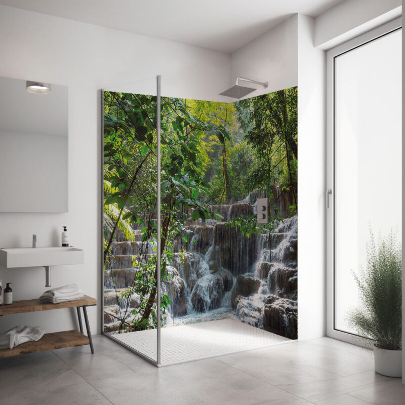 Set de esquina ducha — Cascada en el bosque