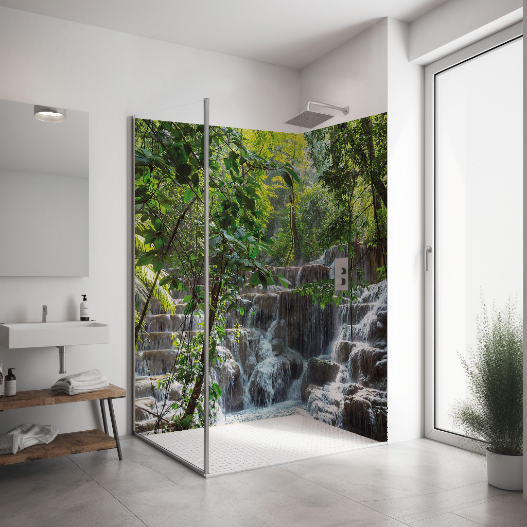 Corner shower set — Waterfall