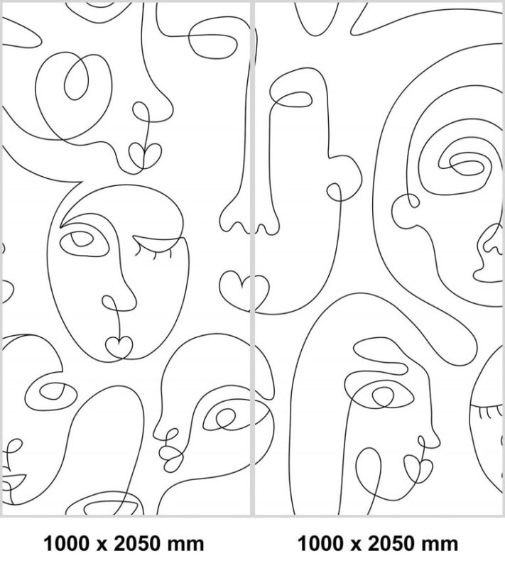 Corner shower set — Line art