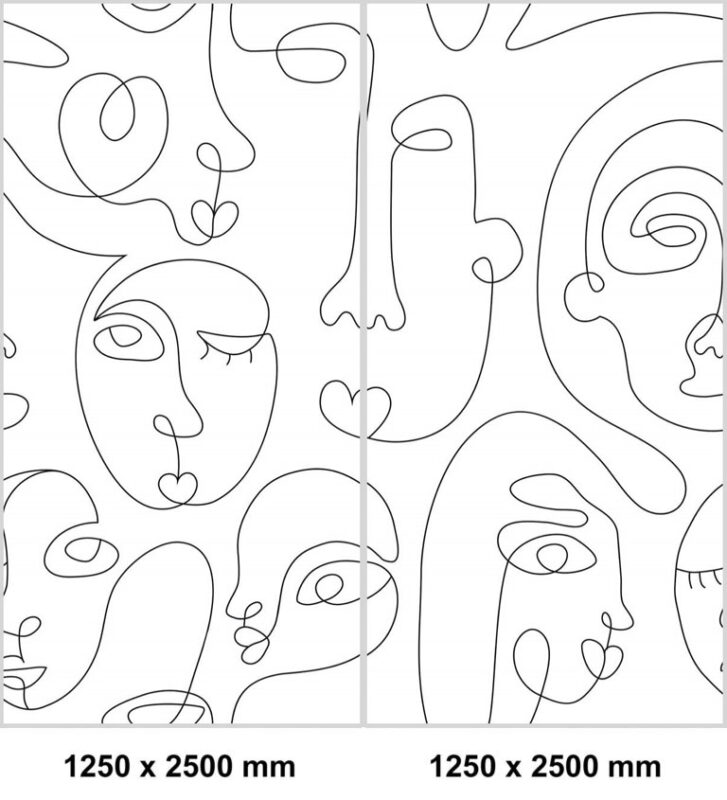Corner shower set — Line art