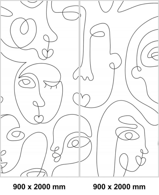 Corner shower set — Line art