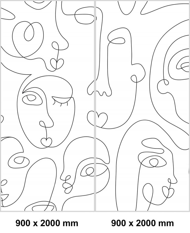 Corner shower set — Line art