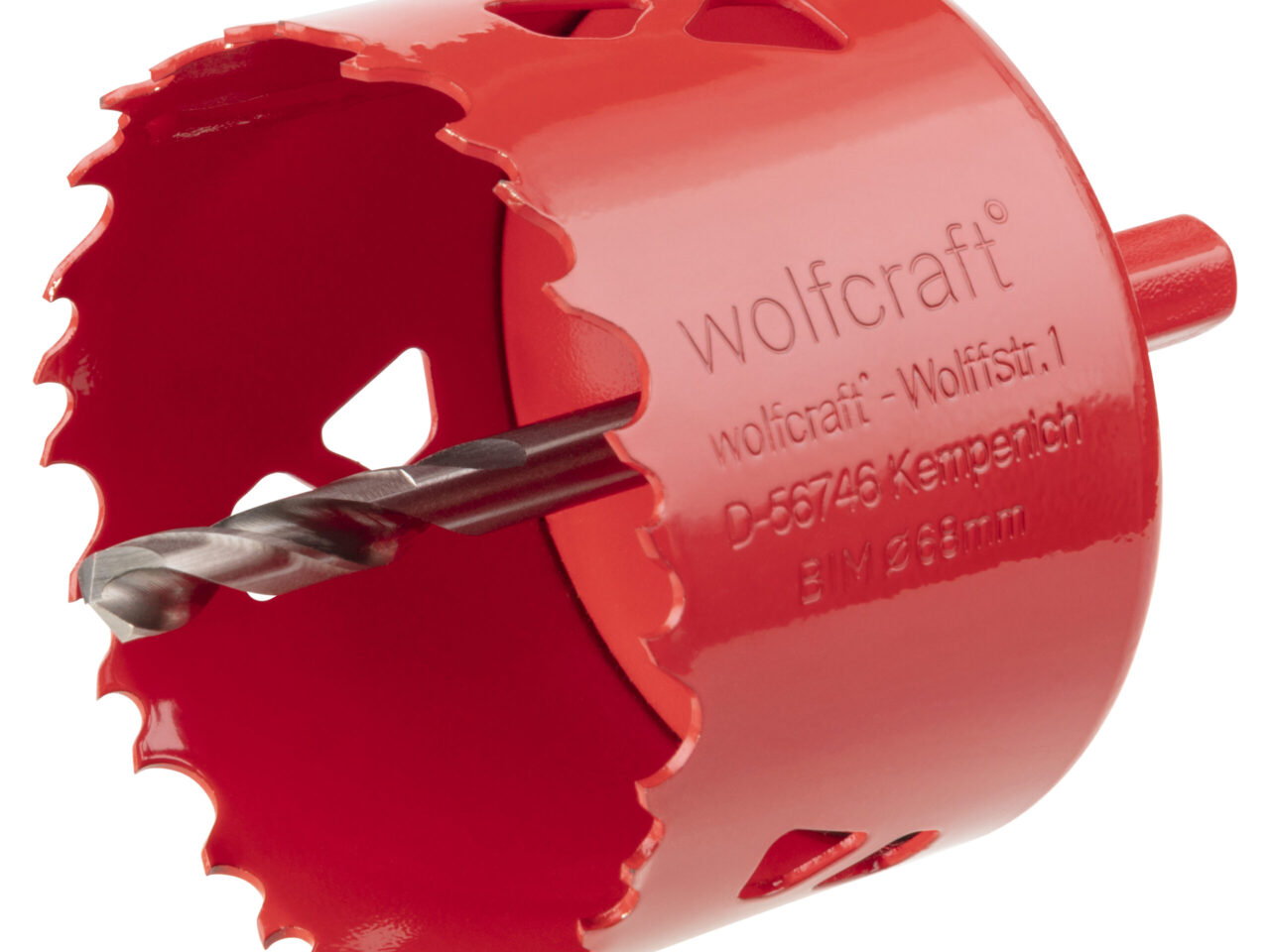 Bi-metal hole saw 68 mm — for sockets and electrical boxes. Wolfcraft 5474000.