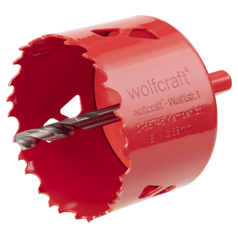 Bi-metal hole saw 68 mm — for sockets and electrical boxes. Wolfcraft 5474000.