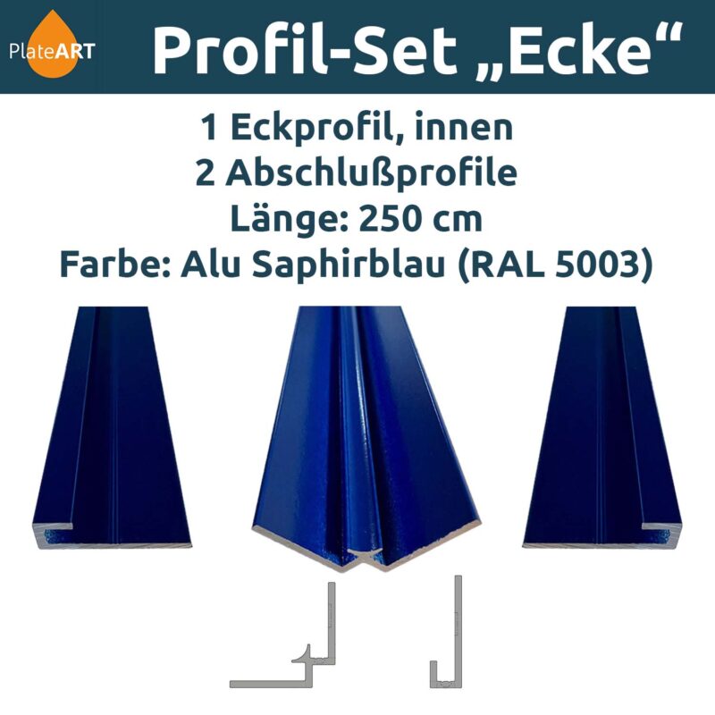Aluminium profile set "Corner", blue