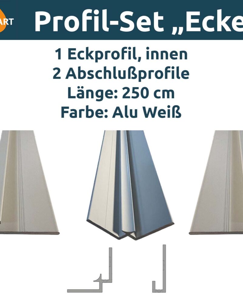 Print-it Set de perfiles de aluminio «Esquina», blanco