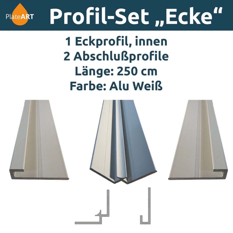 Aluminium profile set "Corner", white