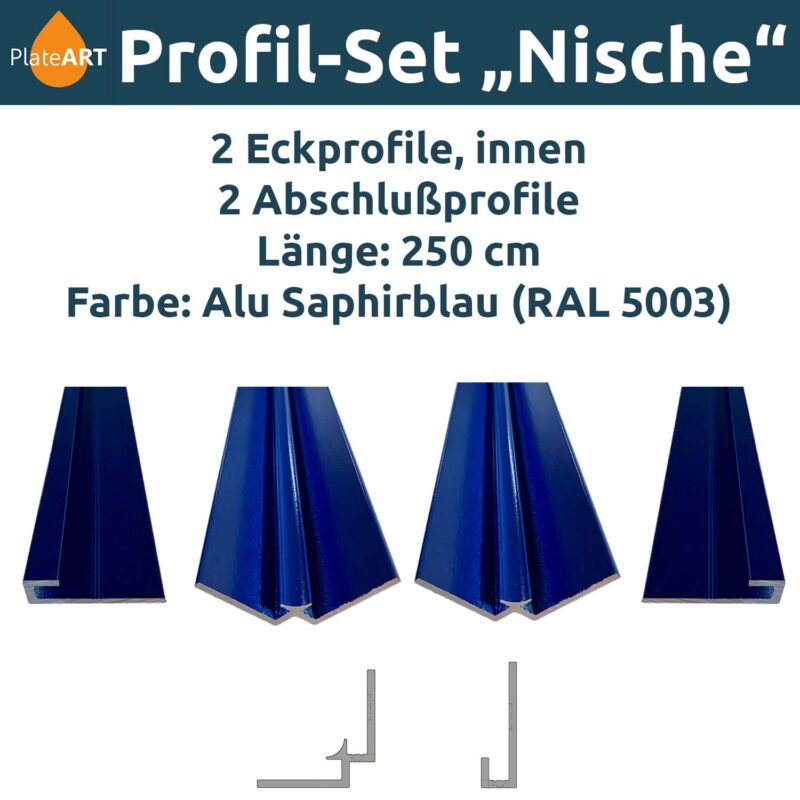 Aluminium profile set "Niche", blue