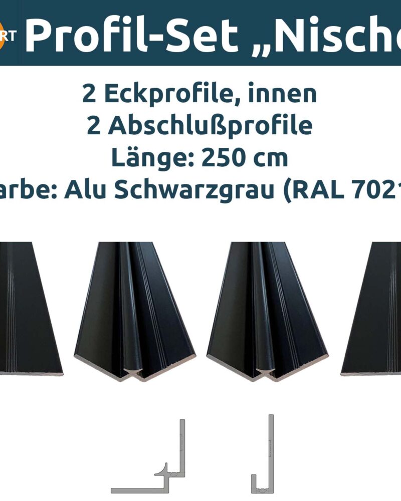 Print-it Set de perfiles de aluminio «Nicho», gris negro