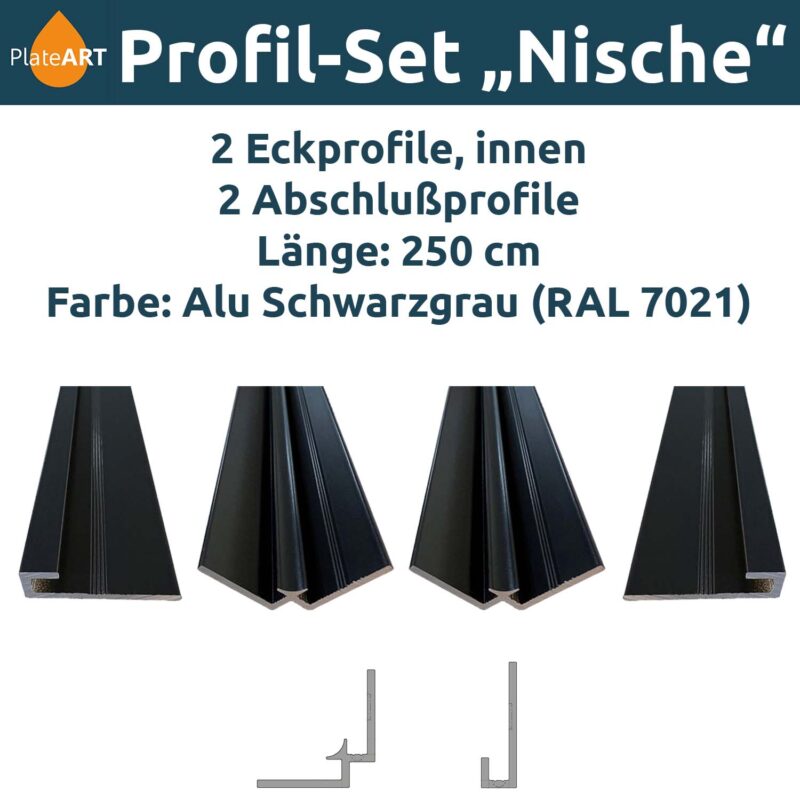 Print-it Set de perfiles de aluminio «Nicho», gris negro