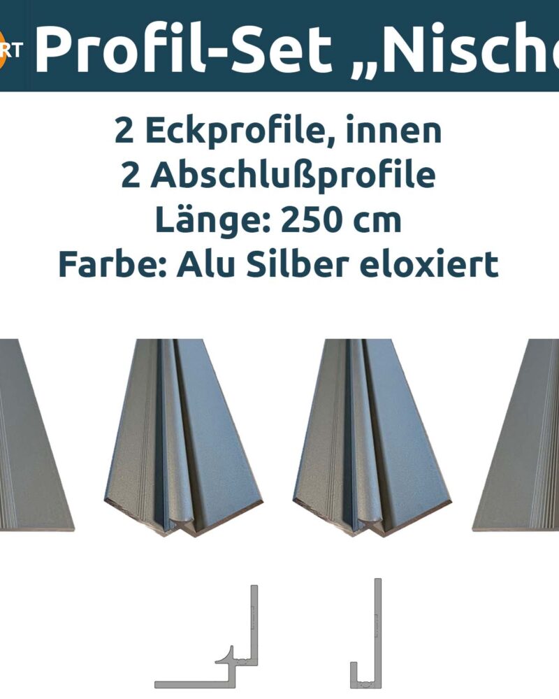Print-it Set de perfiles de aluminio «Nicho», plata