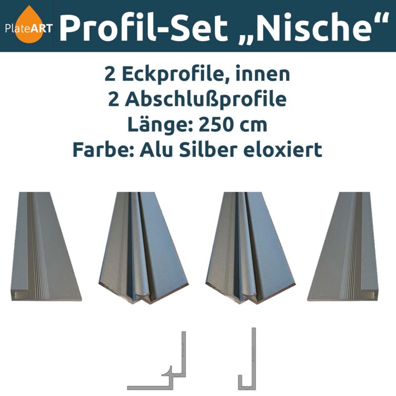 Print-it Set de perfiles de aluminio «Nicho», plata