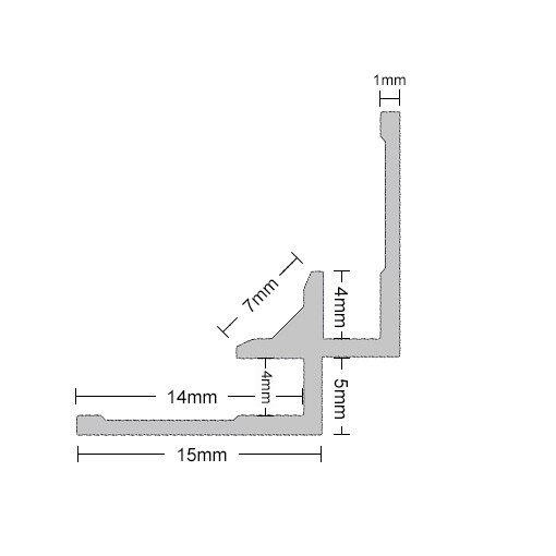 Print-it Perfil esquinero interior de aluminio para paneles de 3mm
